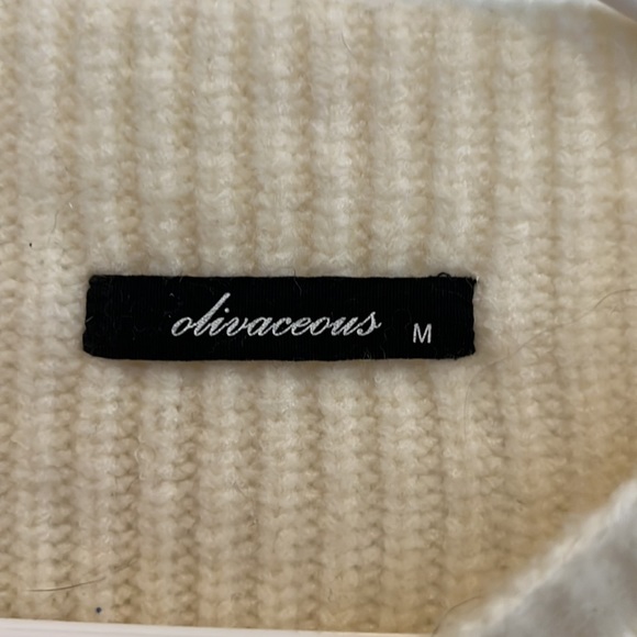 Short sleeve cropped cream sweater medium - Picture 2 of 3